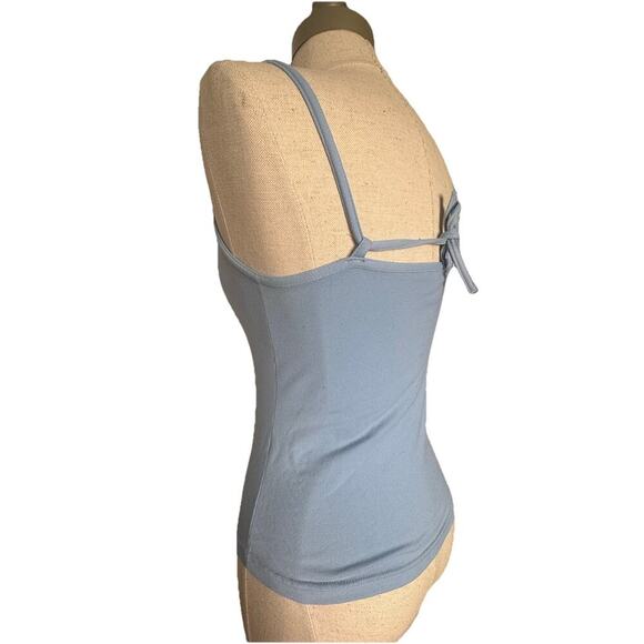 light blue, lace-up cami tank top Y2K, Women's Medium large Stretch Cottagecore - Picture 4 of 9
